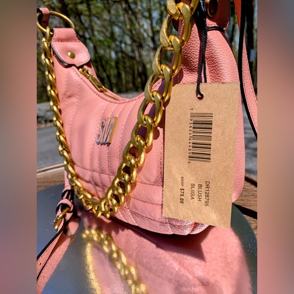 Steve Madden Bags Nwt Steve Madden Quilted Pink Handbag With Brass